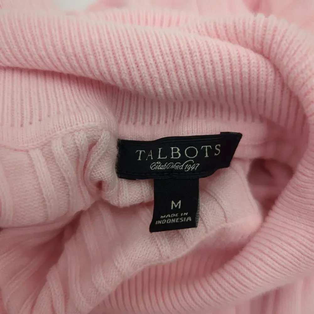 Talbots M Pink Ribbed Turtleneck Sweater - Picture 2 of 3